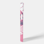 Tropische roze hibiscus gepersonaliseerd monogram Case-Mate iPhone case (Achterkant / Rechts)