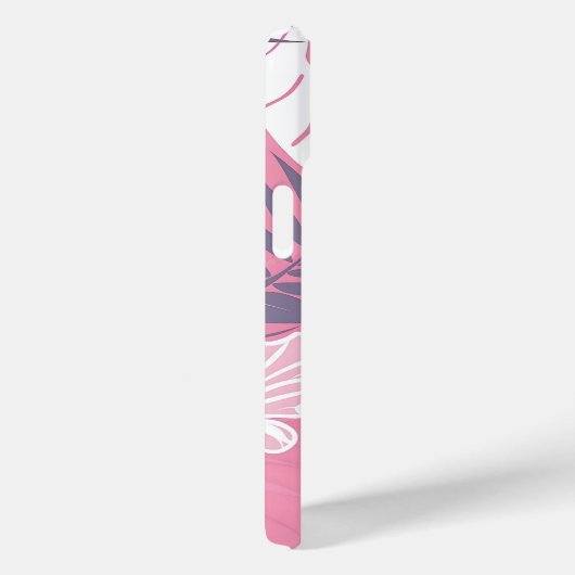 Tropische roze hibiscus gepersonaliseerd monogram Case-Mate iPhone case (Achterkant / Rechts)