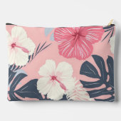 Tropische roze hibiscus gepersonaliseerd monogram etui (Achterkant)