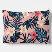 Tropische roze hibiscus gepersonaliseerd monogram etui (Achterkant)