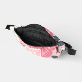 Tropische roze hibiscus gepersonaliseerd monogram heuptasje (Open)