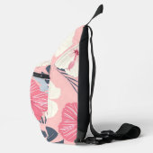 Tropische roze hibiscus gepersonaliseerd monogram sling bag (Rechts)