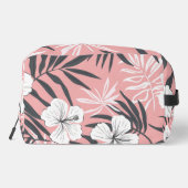 Tropische roze hibiscus gepersonaliseerd monogram toilettasje (Achterkant)