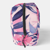 Tropische roze hibiscus gepersonaliseerd monogram toilettasje (Rechts)