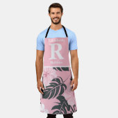 Tropische roze hibiscus gepersonaliseerd schort (Gedragen)