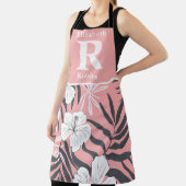 Tropische roze hibiscus gepersonaliseerd schort (Insitu)