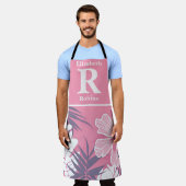 Tropische roze hibiscus gepersonaliseerd schort (Gedragen)
