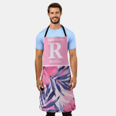 Tropische roze hibiscus gepersonaliseerd schort (Gedragen)