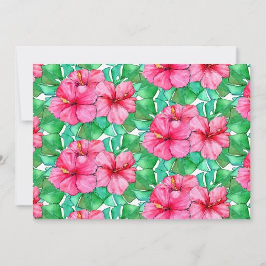 Tropische Roze Hibiscus Glitter Verjaardag Dank u Bedankkaart (Achterkant)