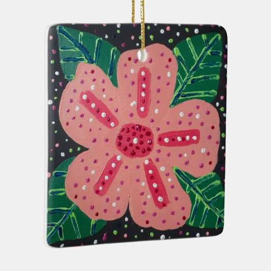 Tropische roze hibiscus keramisch ornament (Rechts)