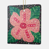 Tropische roze hibiscus keramisch ornament (Links)