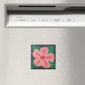 Tropische roze hibiscus magneet (Insitu (Vaatwasser))