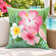 Tropische Roze Hibiscus Plumeria Palm