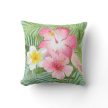 Tropische Roze Hibiscus Plumeria Palm