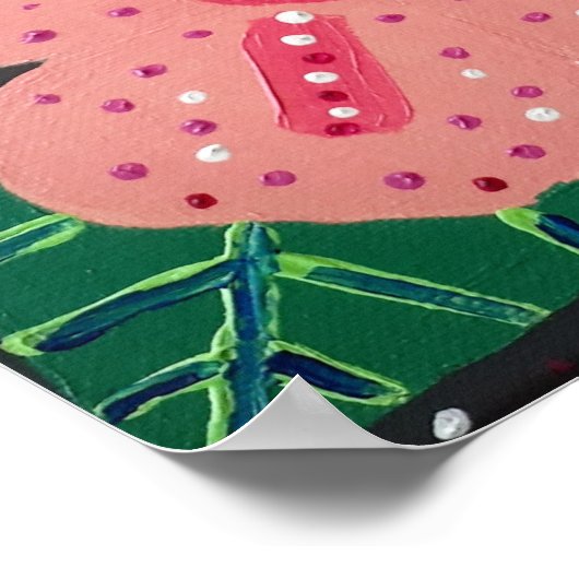 Tropische roze hibiscus poster (Hoek)