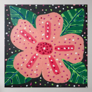 Tropische roze hibiscus poster