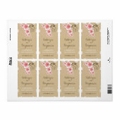 Tropische Roze Hibiscus Rustieke Strand Bruiloft F Etiket (Full Sheet)