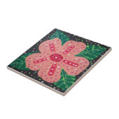 Tropische roze hibiscus tegeltje (Zijkant)