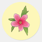 Tropische Roze Hibiscus Verjaardagsfeest Stickers (Voorkant)
