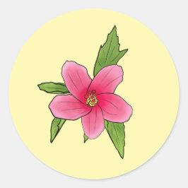 Tropische Roze Hibiscus Verjaardagsfeest Stickers