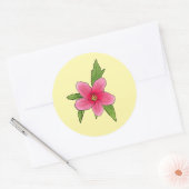 Tropische Roze Hibiscus Verjaardagsfeest Stickers (Envelop)