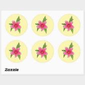 Tropische Roze Hibiscus Verjaardagsfeest Stickers (Vel)
