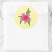 Tropische Roze Hibiscus Verjaardagsfeest Stickers (Tas)