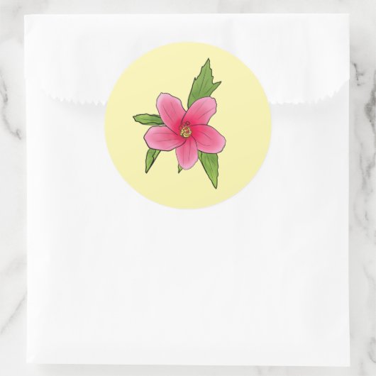 Tropische Roze Hibiscus Verjaardagsfeest Stickers (Tas)