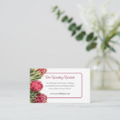 Tropische Roze King Protea Bloemen Trouwwebsite Informatiekaartje (Staand voorkant)
