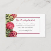 Tropische Roze King Protea Bloemen Trouwwebsite Informatiekaartje (Voorkant)