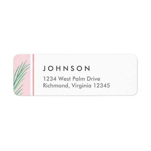 Tropische roze labels voor retouradressen (Voorkant)