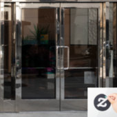 tropische Roze lotus 1 glas in lood kunst Raamsticker (Kantoordeur)