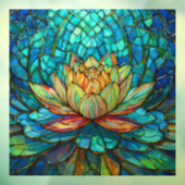 tropische Roze lotus 3 gebrandschilderde glaskunst Raamsticker (Vel 3)