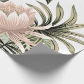 Tropische roze lotus, palmbladeren, banaan cadeaupapier (Hoek)