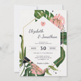 Tropische roze oerwouden bloemen en bloemflorale m kaart