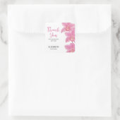 Tropische Roze Orchidee Bloem Verjaardag Bedankt Vierkante Sticker (Tas)