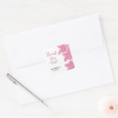 Tropische Roze Orchidee Bloem Verjaardag Bedankt Vierkante Sticker (Envelop)