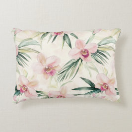 Tropische Roze Orchidee Bloemen Accent Kussen