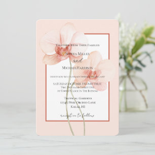 Tropische Roze Orchidee Bloemen Bruiloft Kaart