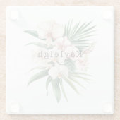 Tropische roze orchidee bloemen glazen onderzetter (Achterkant)