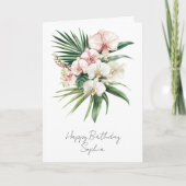 Tropische Roze Orchidee Bloemen Kaart (Voorkant)