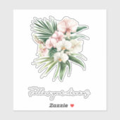 Tropische Roze Orchidee Bloemen Sticker (Vel)