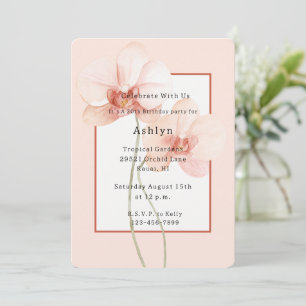 Tropische Roze Orchidee Bloemen Verjaardag   Kaart