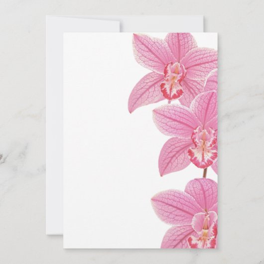 Tropische Roze Orchidee Botanische Verrassingsverj Kaart (Achterkant)