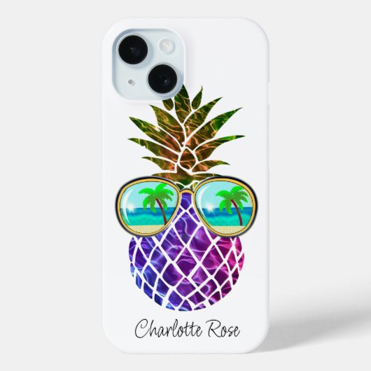 Tropische roze paarse ananas Case-Mate iPhone case (Achterkant)