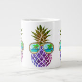 Tropische roze paarse ananas grote koffiekop (Voorkant)
