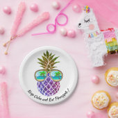 Tropische roze paarse ananas papieren bordje (Feest)