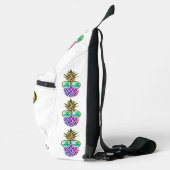 Tropische roze paarse ananas sling bag (Rechts)