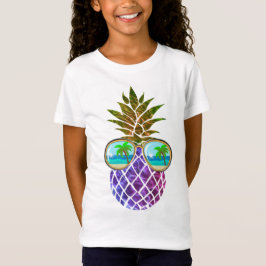 Tropische roze paarse ananas t-shirt