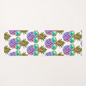 Tropische roze paarse ananas yogamat (Voorkant (horizontaal))